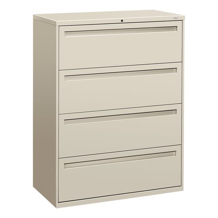 HON 42" W 4 Drawer File Cabinet, Light Gray, A4/Legal/Letter H794.L.Q